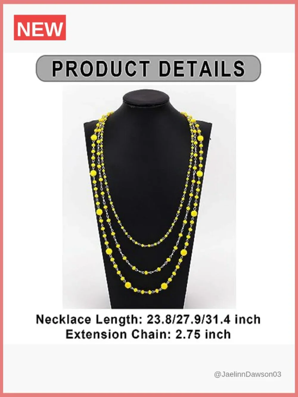Multilayer Handmade Glass Bead Long Chain Necklace